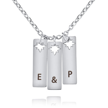 Personalized Initial Necklace with Star Cutout