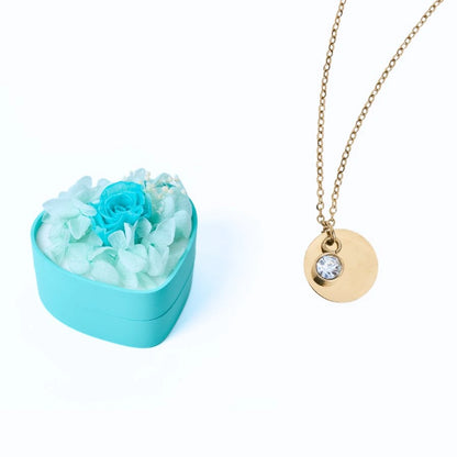 Mini Cœur Éternel & Collier Disque Personnalisé