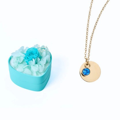 Mini Cœur Éternel & Collier Disque Personnalisé