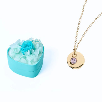 Mini Cœur Éternel & Collier Disque Personnalisé