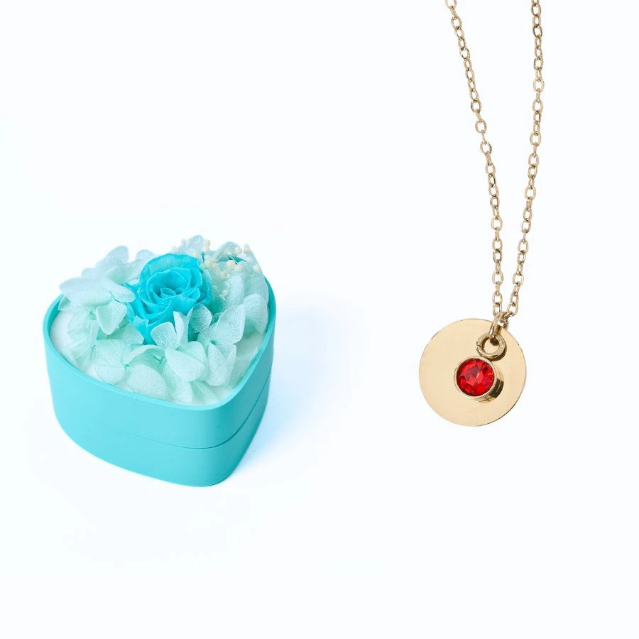 Mini Cœur Éternel & Collier Disque Personnalisé