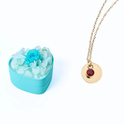 Mini Cœur Éternel & Collier Disque Personnalisé