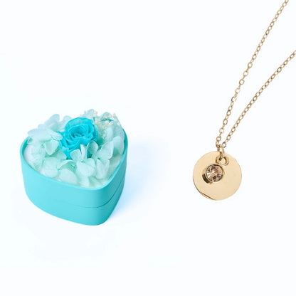Mini Cœur Éternel & Collier Disque Personnalisé
