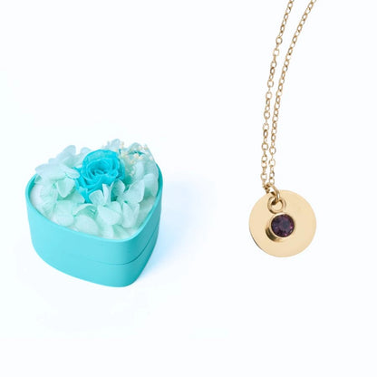 Mini Cœur Éternel & Collier Disque Personnalisé