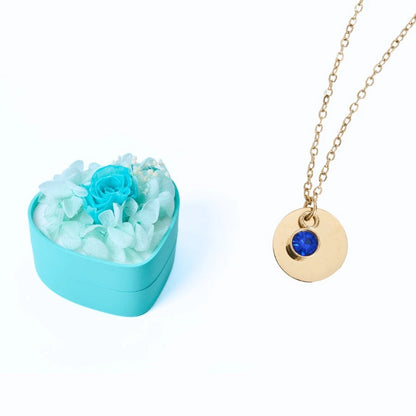 Mini Cœur Éternel & Collier Disque Personnalisé