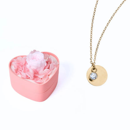 Mini Cœur Éternel & Collier Disque Personnalisé
