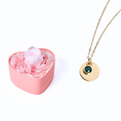 Mini Cœur Éternel & Collier Disque Personnalisé