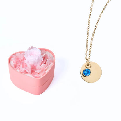 Mini Cœur Éternel & Collier Disque Personnalisé