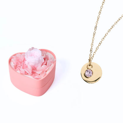 Mini Cœur Éternel & Collier Disque Personnalisé