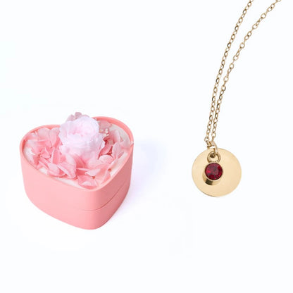 Mini Cœur Éternel & Collier Disque Personnalisé