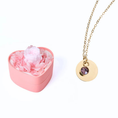 Mini Cœur Éternel & Collier Disque Personnalisé