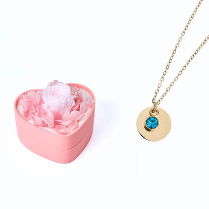 Mini Cœur Éternel & Collier Disque Personnalisé