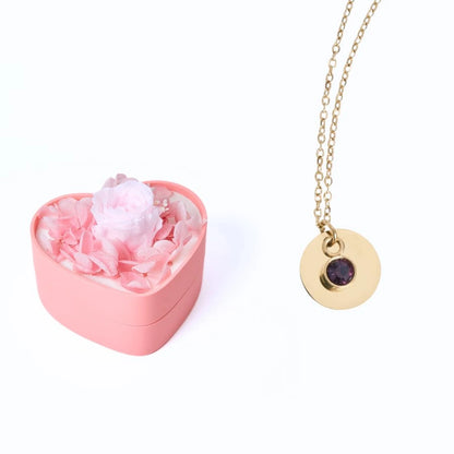 Mini Cœur Éternel & Collier Disque Personnalisé