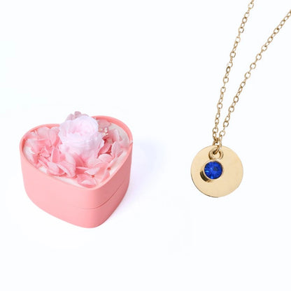 Mini Cœur Éternel & Collier Disque Personnalisé