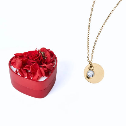 Mini Cœur Éternel & Collier Disque Personnalisé