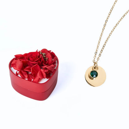 Mini Cœur Éternel & Collier Disque Personnalisé
