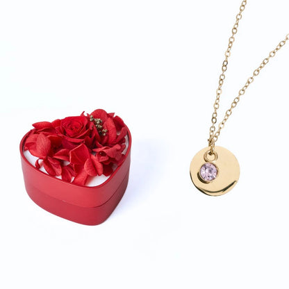 Mini Cœur Éternel & Collier Disque Personnalisé