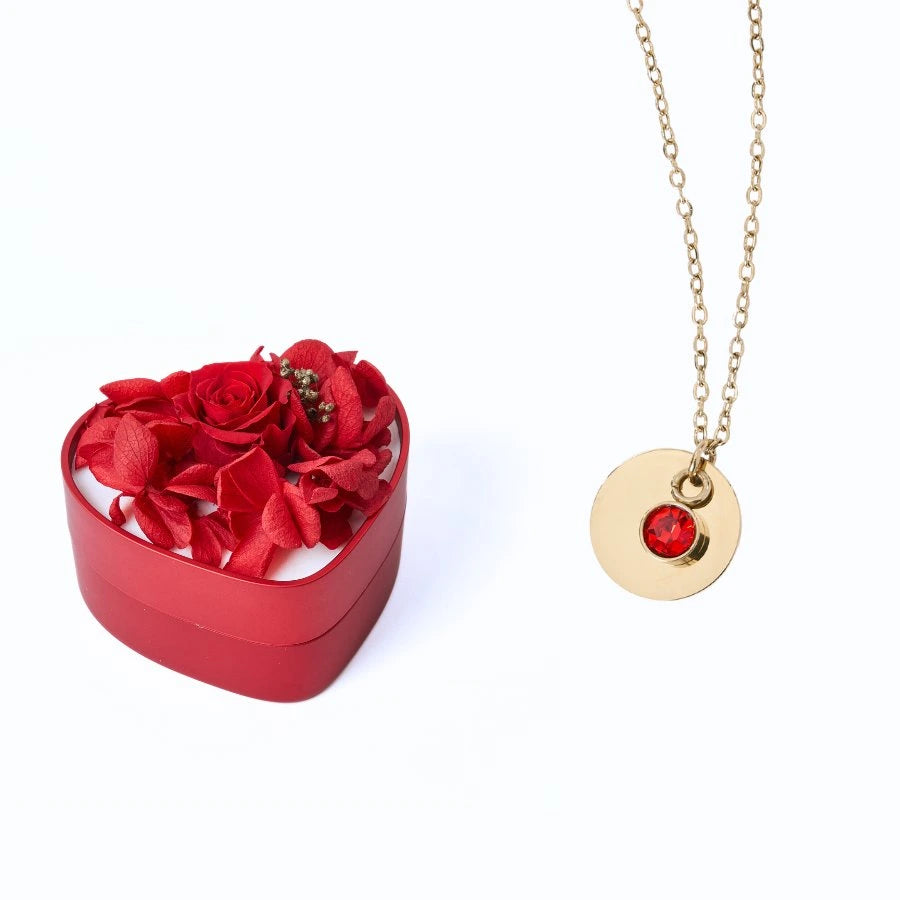 Mini Cœur Éternel & Collier Disque Personnalisé
