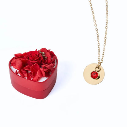 Mini Cœur Éternel & Collier Disque Personnalisé