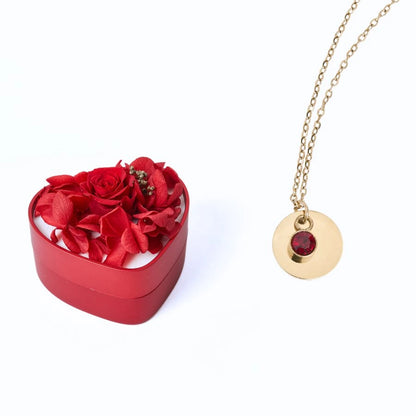 Mini Cœur Éternel & Collier Disque Personnalisé
