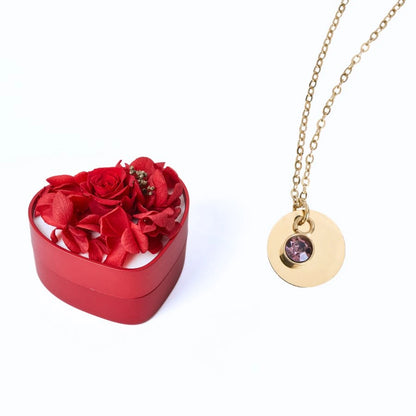 Mini Cœur Éternel & Collier Disque Personnalisé