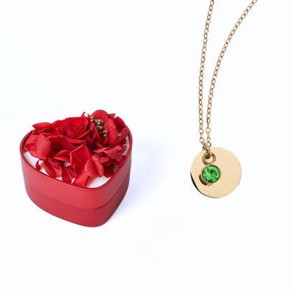Mini Cœur Éternel & Collier Disque Personnalisé