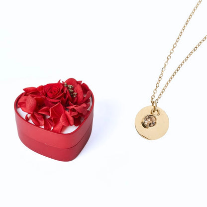 Mini Cœur Éternel & Collier Disque Personnalisé
