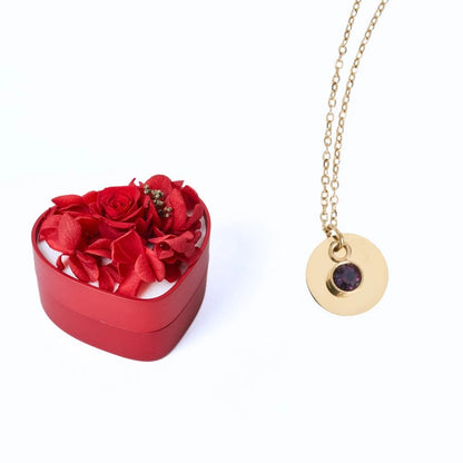 Mini Cœur Éternel & Collier Disque Personnalisé