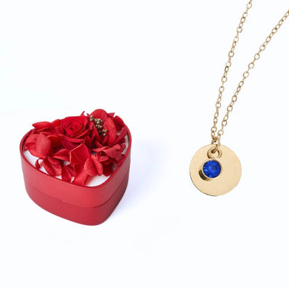 Mini Cœur Éternel & Collier Disque Personnalisé