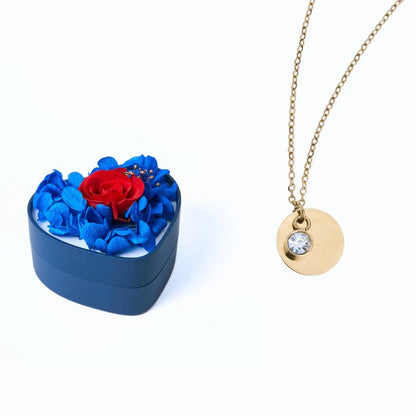 Mini Cœur Éternel & Collier Disque Personnalisé