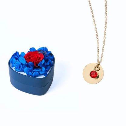 Mini Cœur Éternel & Collier Disque Personnalisé