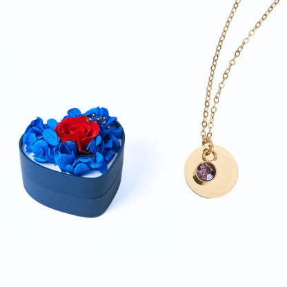 Mini Cœur Éternel & Collier Disque Personnalisé