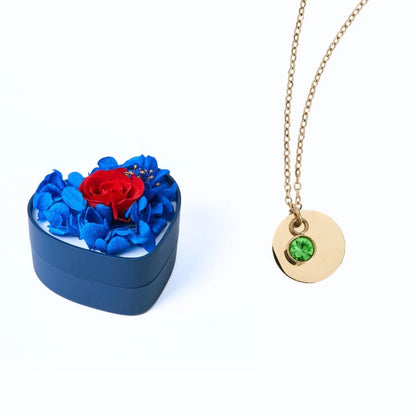 Mini Cœur Éternel & Collier Disque Personnalisé