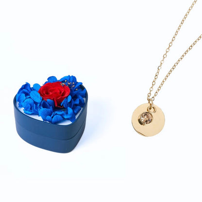 Mini Cœur Éternel & Collier Disque Personnalisé