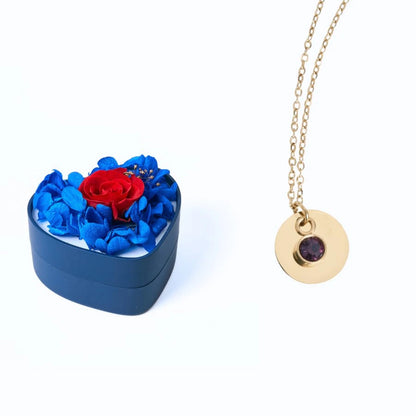 Mini Cœur Éternel & Collier Disque Personnalisé