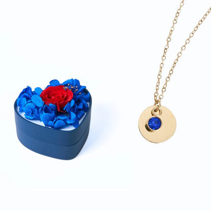 Mini Cœur Éternel & Collier Disque Personnalisé