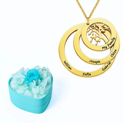 Mini Eternal Heart & Tree of Life Personalized Necklace
