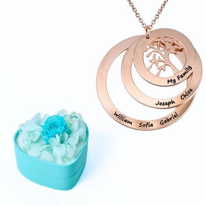 Mini Eternal Heart & Tree of Life Personalized Necklace