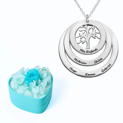 Mini Eternal Heart & Tree of Life Personalized Necklace