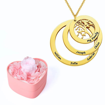 Mini Eternal Heart & Tree of Life Personalized Necklace