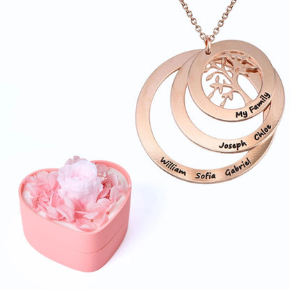Mini Eternal Heart & Tree of Life Personalized Necklace