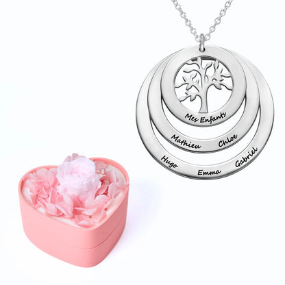 Mini Eternal Heart & Tree of Life Personalized Necklace