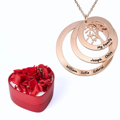 Mini Eternal Heart & Tree of Life Personalized Necklace