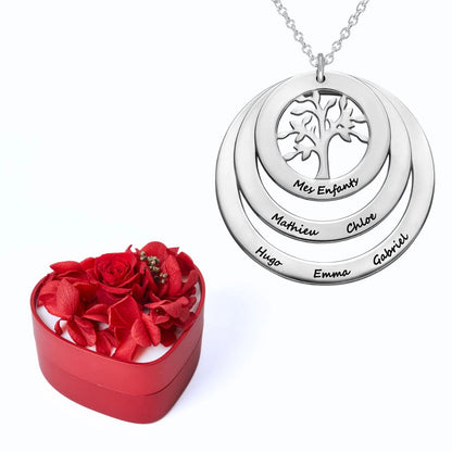Mini Eternal Heart & Tree of Life Personalized Necklace