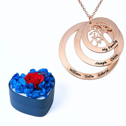 Mini Eternal Heart & Tree of Life Personalized Necklace