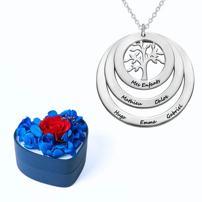 Mini Eternal Heart & Tree of Life Personalized Necklace