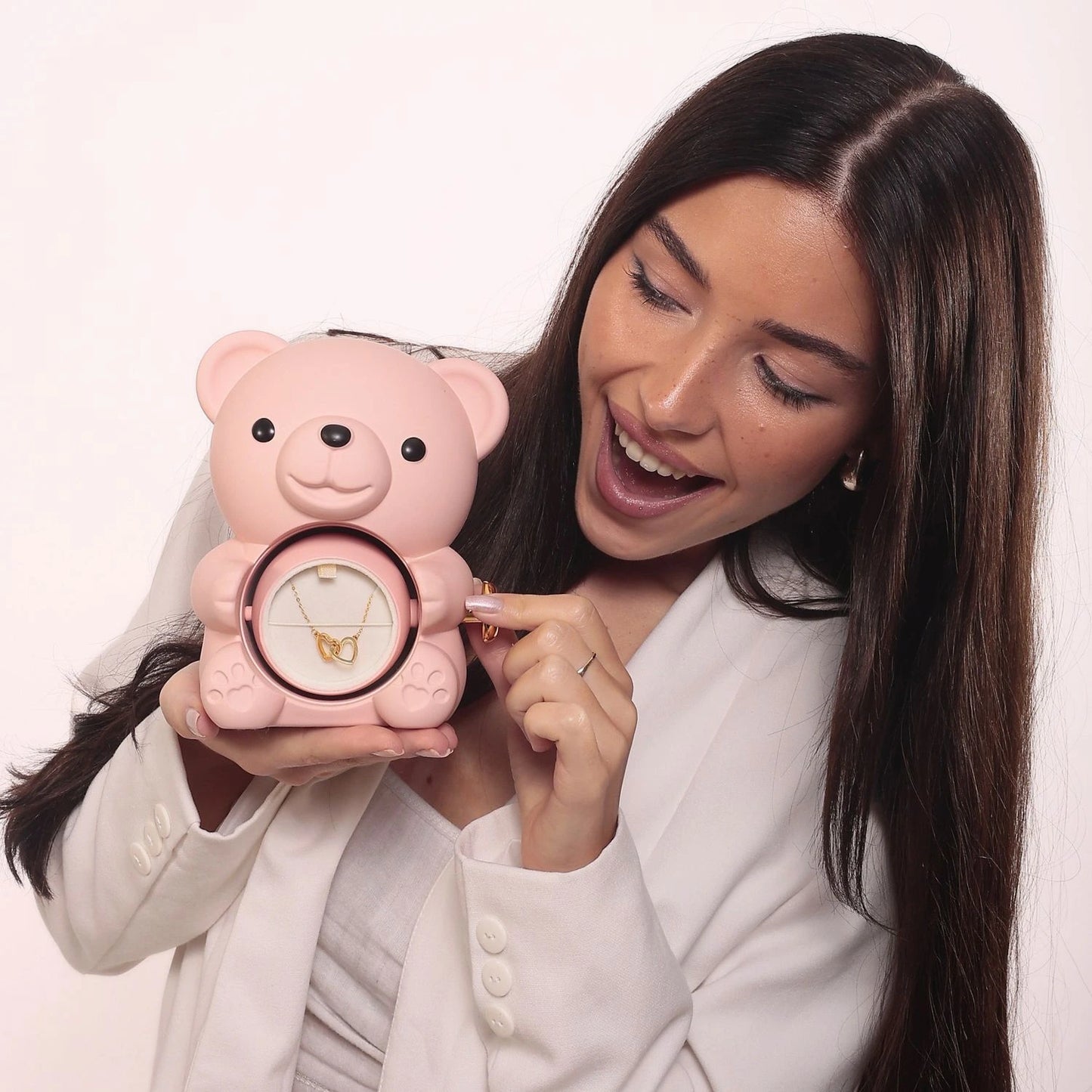 Eternal Rose Bear & Personalized Bracelet & Necklace
