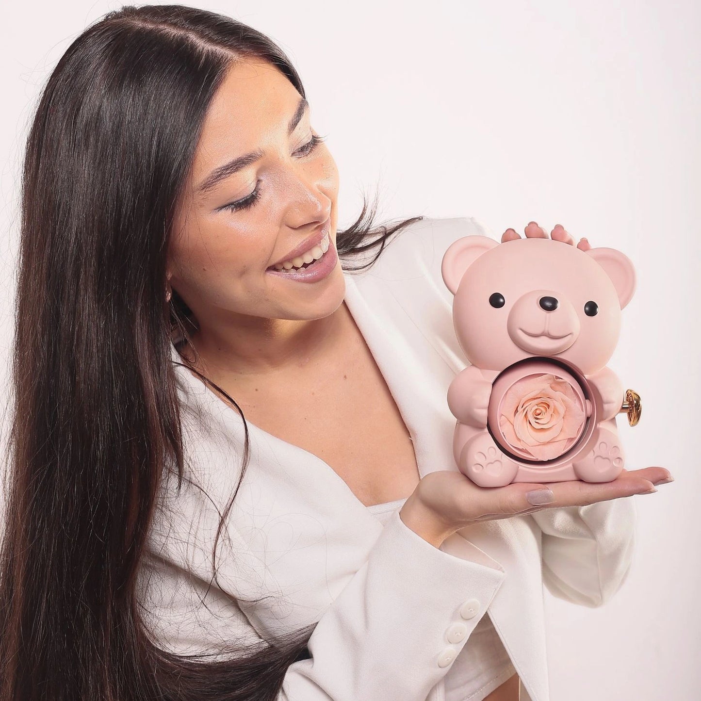Eternal Rose Bear & Personalized Bracelet & Necklace