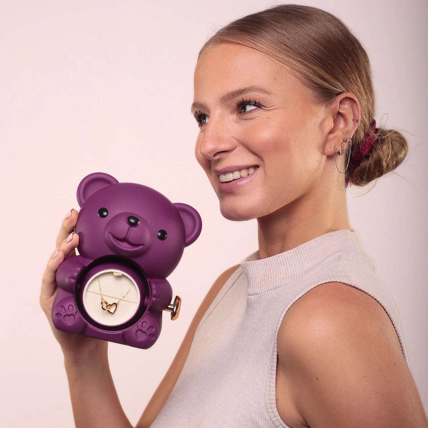 Eternal Rose Bear & Personalized Bracelet & Necklace