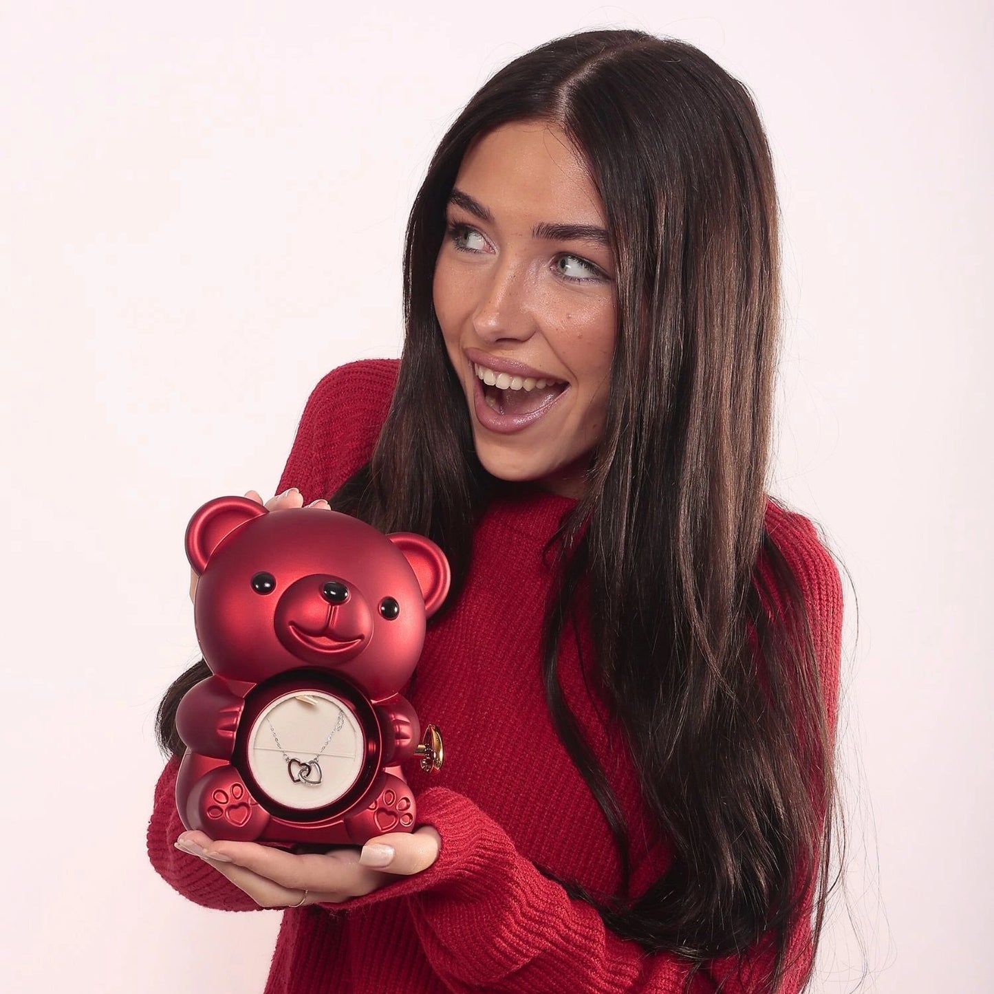 Eternal Rose Bear & Personalized Bracelet & Necklace